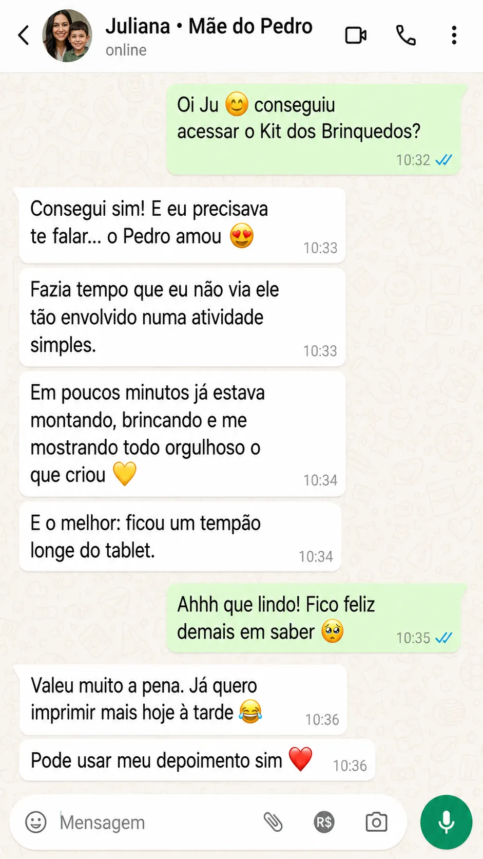 Depoimento WhatsApp 1