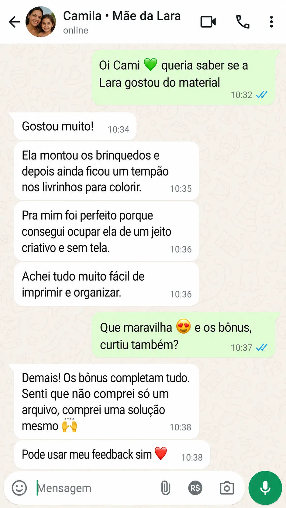 Depoimento WhatsApp 3